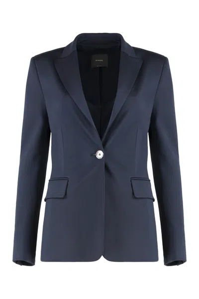 Pinko New Signum Single-breasted One Button Jacket In Blue