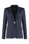Pinko New Signum Single-breasted One Button Jacket In Blue