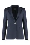 Pinko New Signum Single-breasted One Button Jacket In Blue
