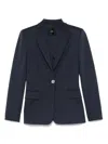 Pinko Tailored Blue Blazer With Single-button Closure
