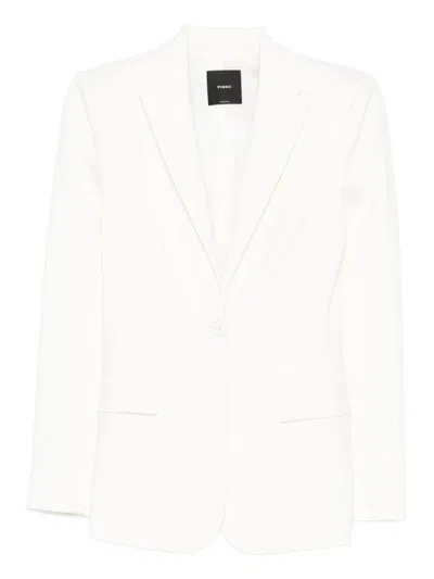 PINKO 'NEW SIGNUM' WHITE SINGLE-BREASTED BLAZER