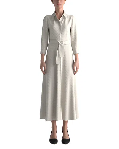 Pinko New Sushi Belted Shirt Dress In Milk White