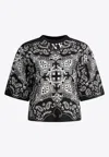 Pinko Crew Neck Paisley Pattern Short Sleeves Tops