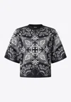 Pinko Niamey Paisley Print Cropped T-shirt In Black