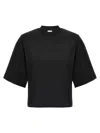 Pinko Logo-embroidered Cotton Cropped T-shirt In Black