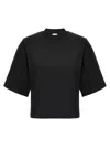 Pinko Logo-embroidered Cotton Cropped T-shirt In Black