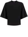 Pinko Logo-embroidered Cotton Cropped T-shirt In Nero