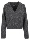 Pinko Nibani Polo Boucle Bottonato F In Gray