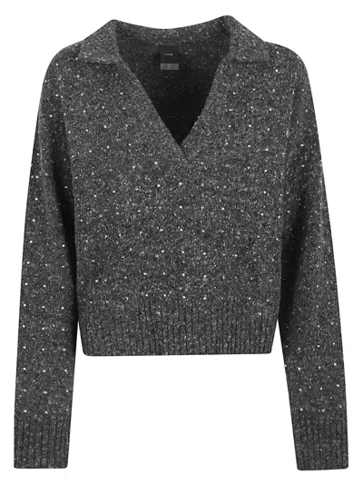 Pinko Nibani Polo Boucle Bottonato F In Gray