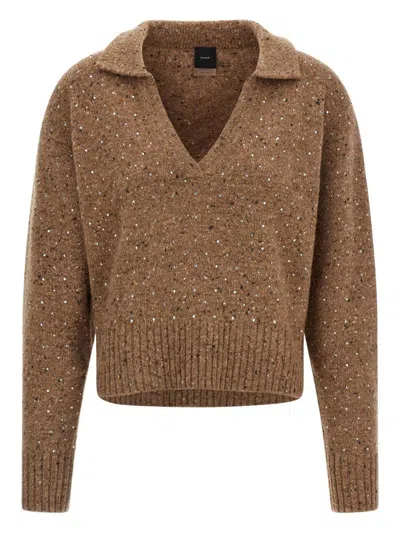 Pinko 'nibani Polo' Sweater In Animal Print