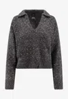Pinko Nibani Wool Blend Sweater In Gray