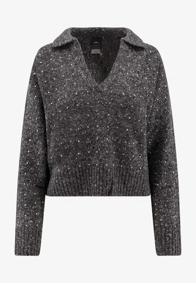 PINKO NIBANI V-NECK WOOL-BLEND SWEATER