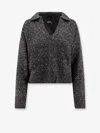 Pinko Nibani Polo Boucle Bottonato F In Gray