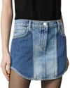 Pinko Mini-jupe En Denim À Mini Strass
