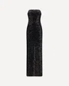 Pinko Nintendos Black Stretch Tulle Embroidered Dress With Sequins In Black