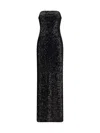 Pinko Nintendos Black Stretch Tulle Embroidered Dress With Sequins In Black