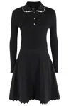 Pinko Robe Côtelée Plissée In Black