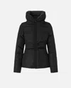 Pinko Down Jacket With High Collar In Black