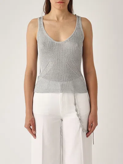 Pinko Noha Canotta Tank Top In Gray