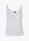 Pinko Noha Rib-knit Tank Top In Gray