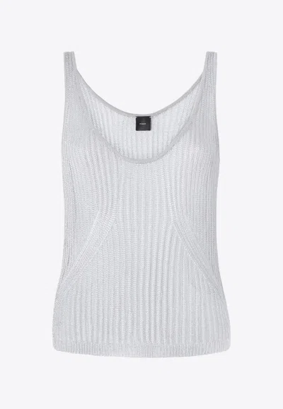 PINKO NOHA RIB-KNIT TANK TOP