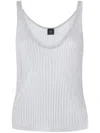 Pinko Noha Viscose And Metallized Fibre Tank Top In Grigio Perla