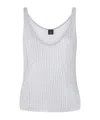 Pinko Noha Viscose And Metallized Fibre Tank Top In White