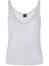 Pinko Noha Viscose And Metallized Fibre Tank Top In Silver