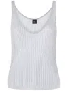 Pinko Noha Viscose And Metallized Fibre Tank Top In Grey