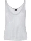 Pinko Noha Rib-knit Tank Top In Gray