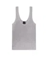 Pinko Noha Viscose And Metallized Fibre Tank Top In Gray