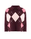 Pinko Argyle-pattern Distressed Sweater In A3ieyn2
