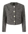 Pinko Short Flannel Jacket In Gray