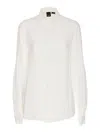 Pinko Collared Neck Long Sleeves Regular Collar Top In Blanco