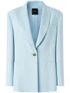 Pinko 'faraona' Light Blue Single-breasted Jacket With Peak Revers In Blue