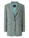 Pinko Oversized Stretch Blazer In Green
