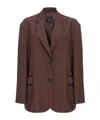Pinko Single-breasted Blazer With Structured Shoulders In Brown