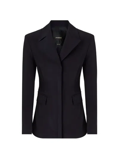 Pinko Notched-lapel Single-breasted Blazer In Black