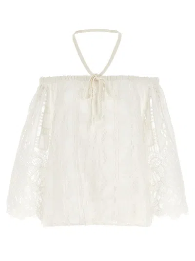 Pinko 'rebel' Halter Neck Blouse In White