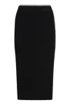 Pinko Nuova Guinea Ribbed Knit Skirt In Black