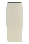Pinko Nuova Guinea Ribbed Knit Skirt In White
