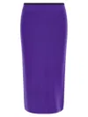 Pinko Fitted Midi Skirt With Ribbed Waistband In Purple