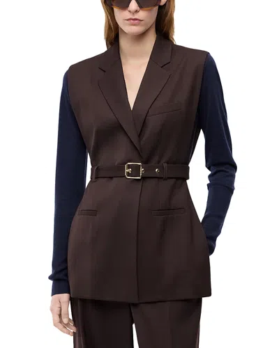 Pinko Nuraqus Belted Gilet In Brown