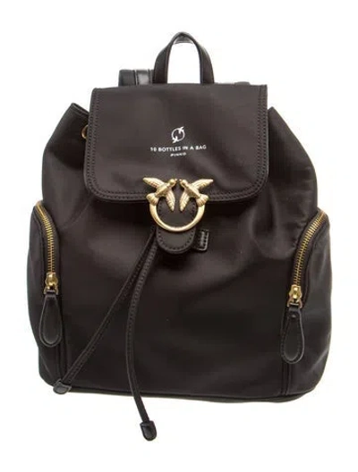 Pre-owned Pinko Nylon Backpack In Black