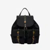 Pinko City Backpack Adjustable Straps Front Pockets Handle In Black
