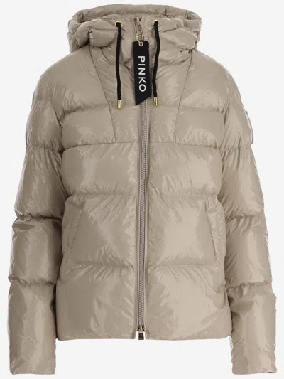 PINKO NYLON DOWN JACKET WITH LOGO