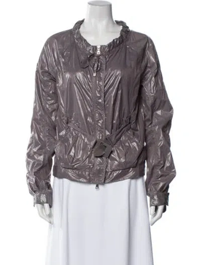 Pre-owned Pinko Nylon Jacket In Gray