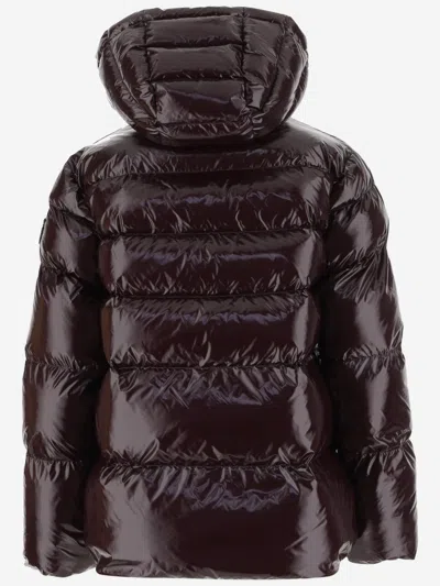 Pinko Nylon Padded Down Jacket In Burgundy
