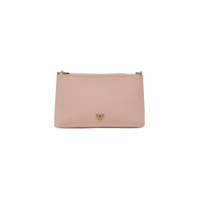 Pinko O Leather Clutch Women's Bag In Pink
