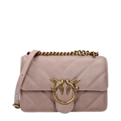 Pinko O Leather Crossbody Women's Bag In Pink
